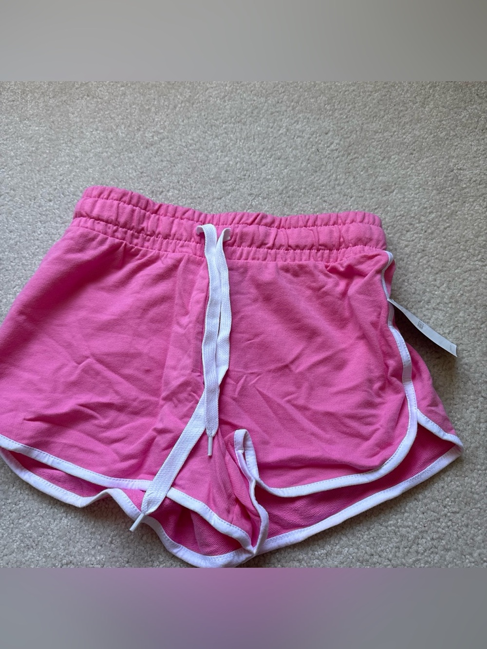 Forever 21 Hot Pink Drawstring Athletic Shorts with White Trim